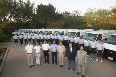 Howard Partridge of Clean As A Whistle in Houston TX and his staff.
